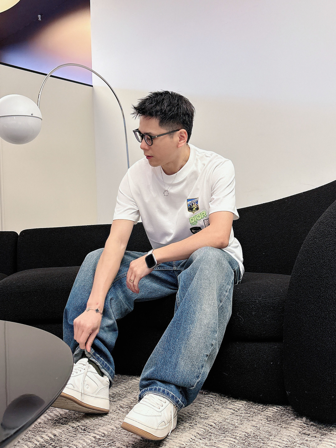 2026SS 新品Di 双层工艺印花➕刺绣 迸发街头风格与奢华时尚的创意火花。圆领印花➕刺绣标识棉质短袖