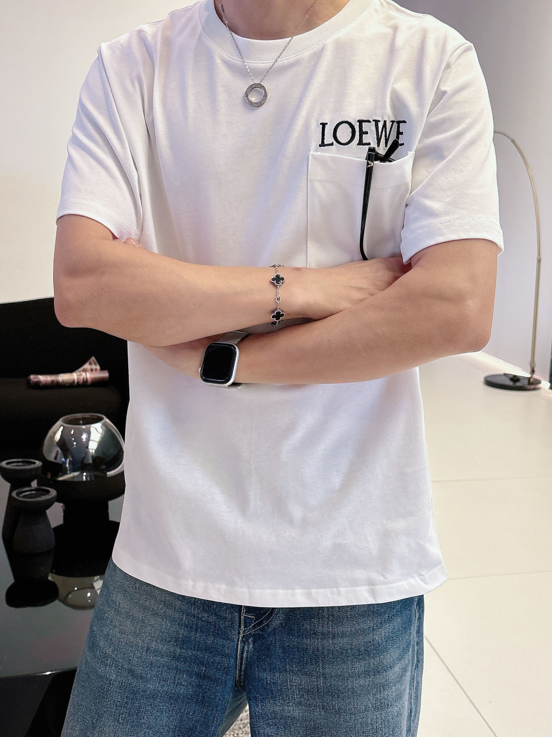 2026SS 新品LOEWE/罗意威 高品质圆领短袖T恤品牌经典 刺绣🪡字母LOGO官方同步 高版本 高
