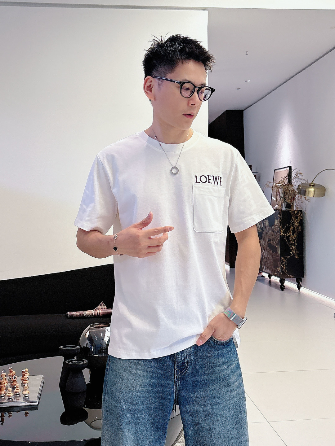 2026SS 新品LOEWE/罗意威 高品质圆领短袖T恤品牌经典 刺绣🪡字母LOGO官方同步 高版本 高