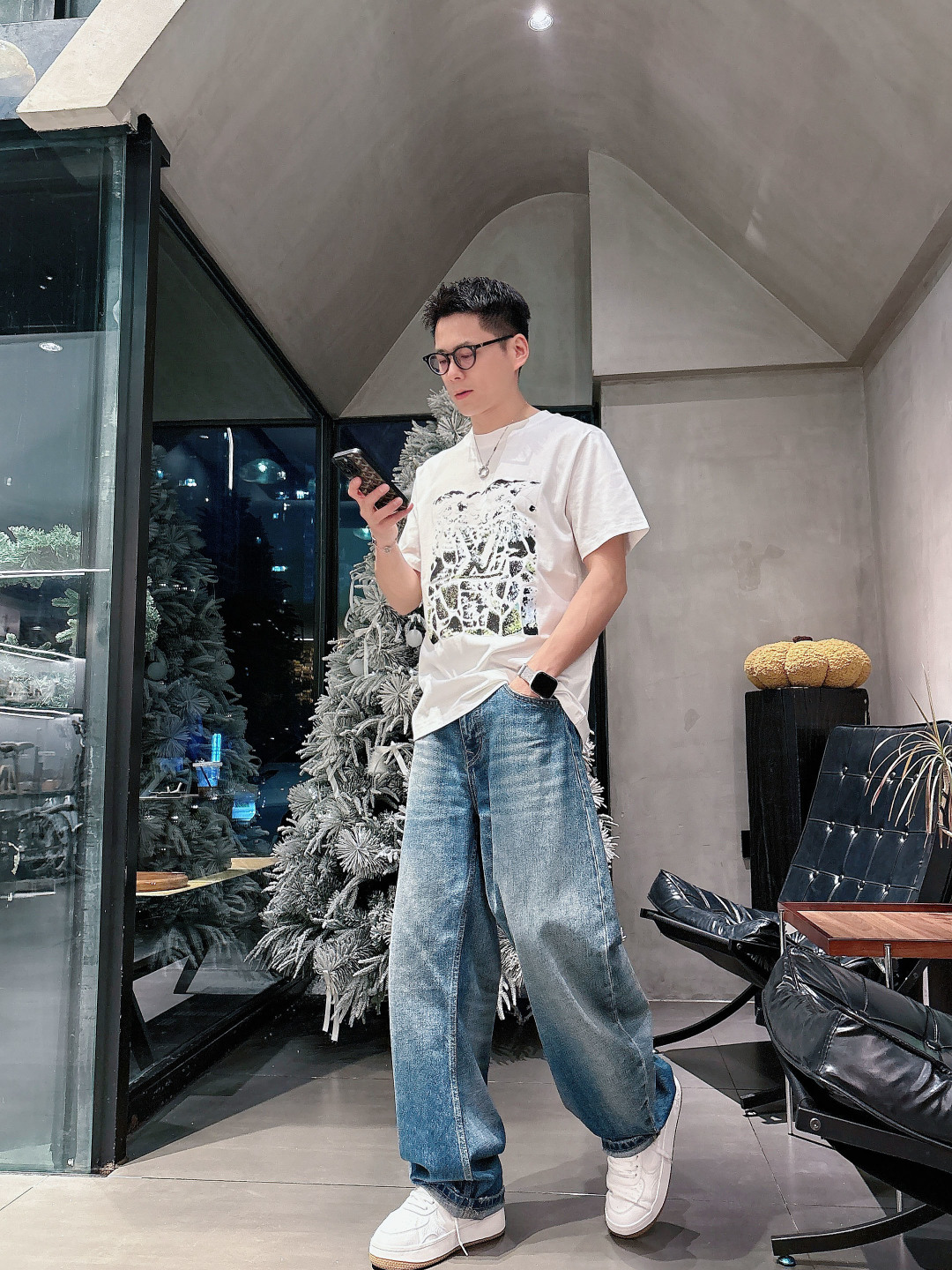 高版本注意细节（背后有龟背）Louis Vu滑雪⛷️系列‼️短袖T恤®🖤LV2026滑雪系列T恤，定制面