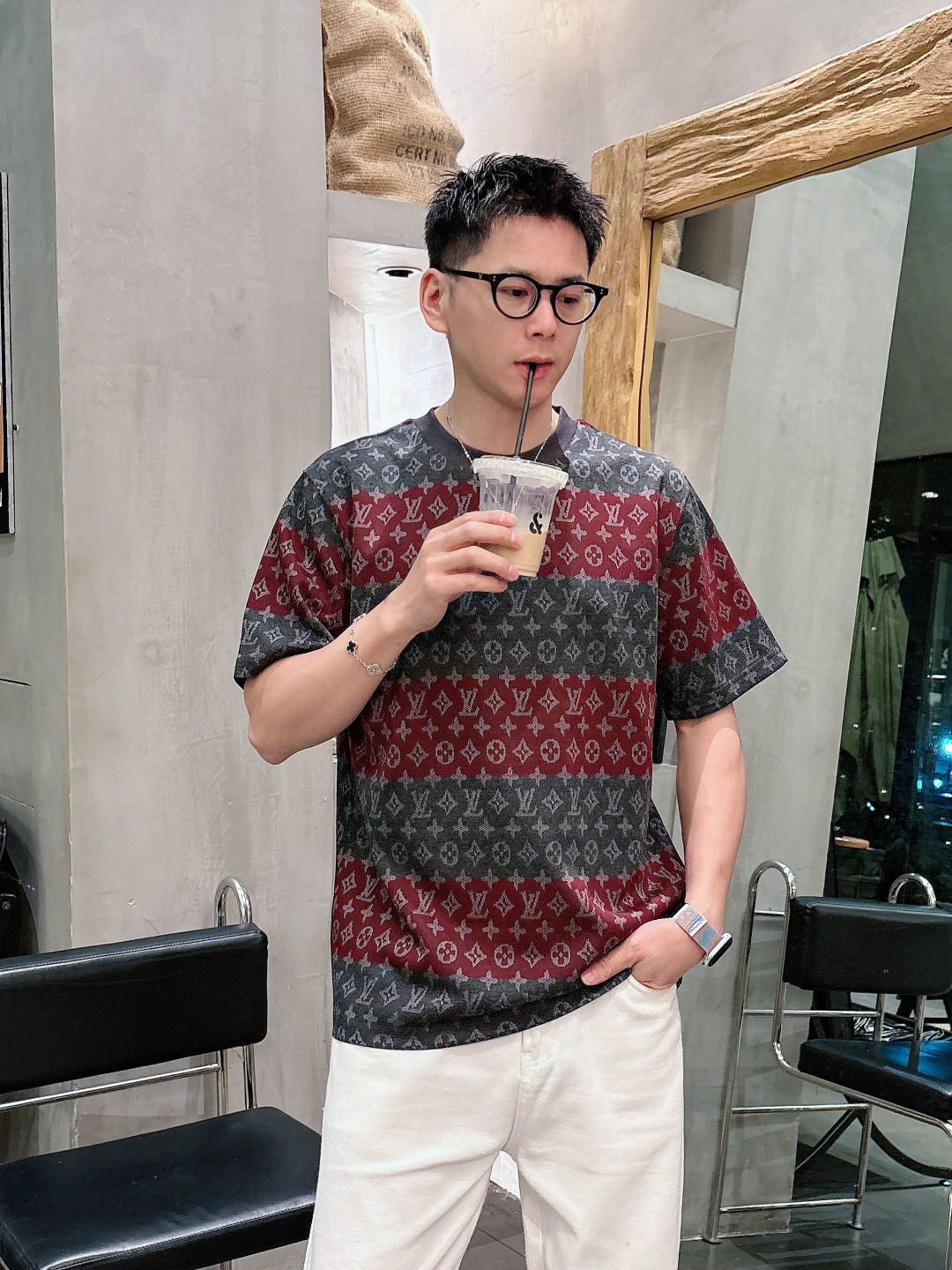 高版本 L家26ss新品 春夏新款 提花针织短袖轻奢主义 男女日常通勤穿搭必备单品 正确版本 欢迎对比详