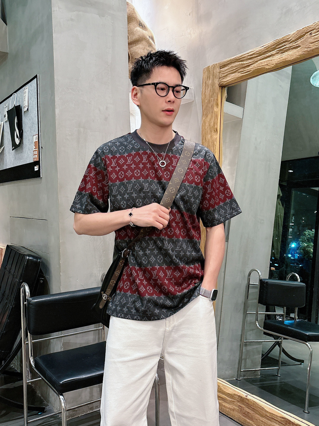 高版本 L家26ss新品 春夏新款 提花针织短袖轻奢主义 男女日常通勤穿搭必备单品 正确版本 欢迎对比详