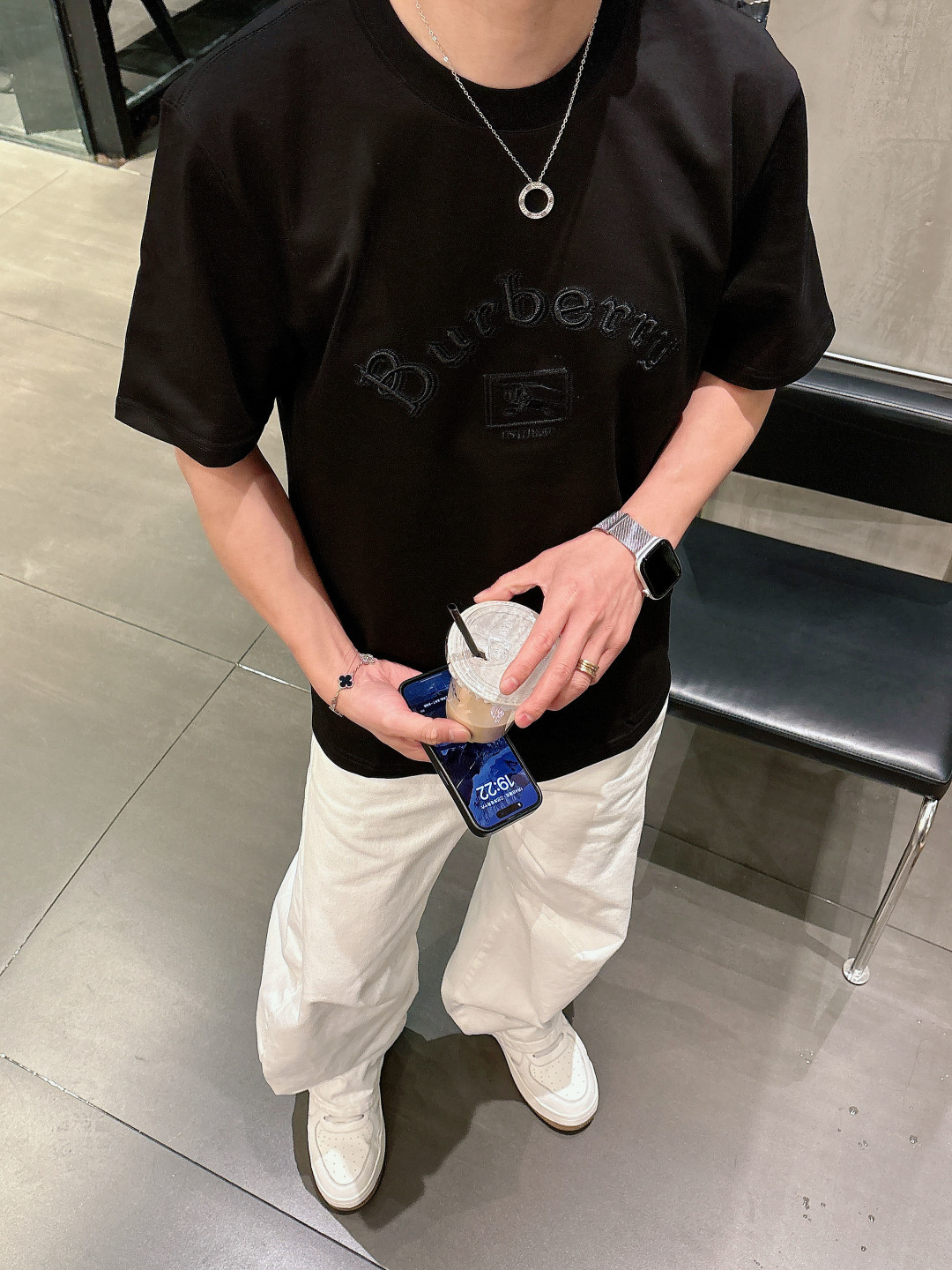 26新品#BURBERRY/巴宝莉 新款战马刺绣圆领短袖T恤高版本 高品质时尚个性 百搭潮流吊牌 领标 