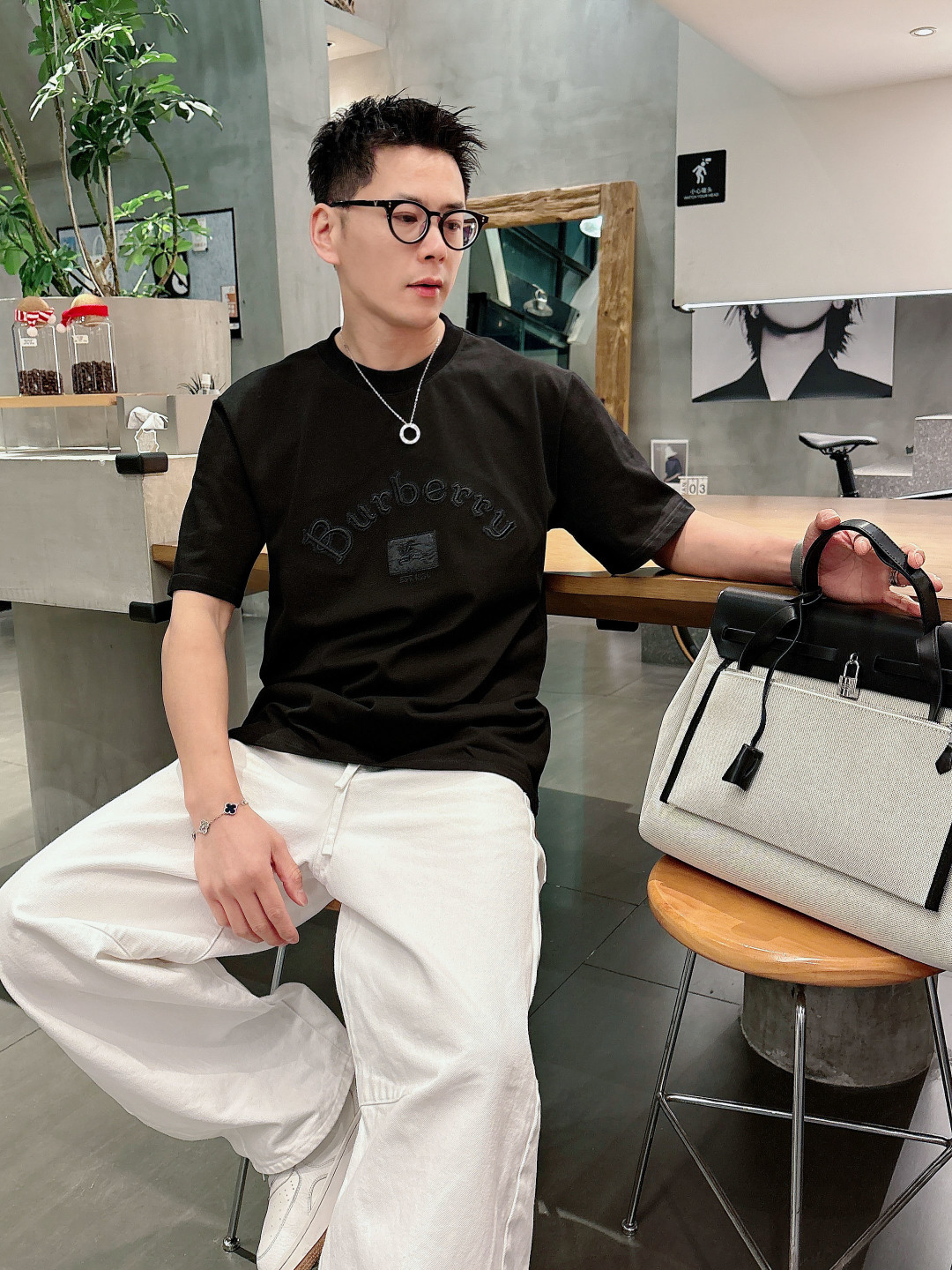 26新品#BURBERRY/巴宝莉 新款战马刺绣圆领短袖T恤高版本 高品质时尚个性 百搭潮流吊牌 领标 