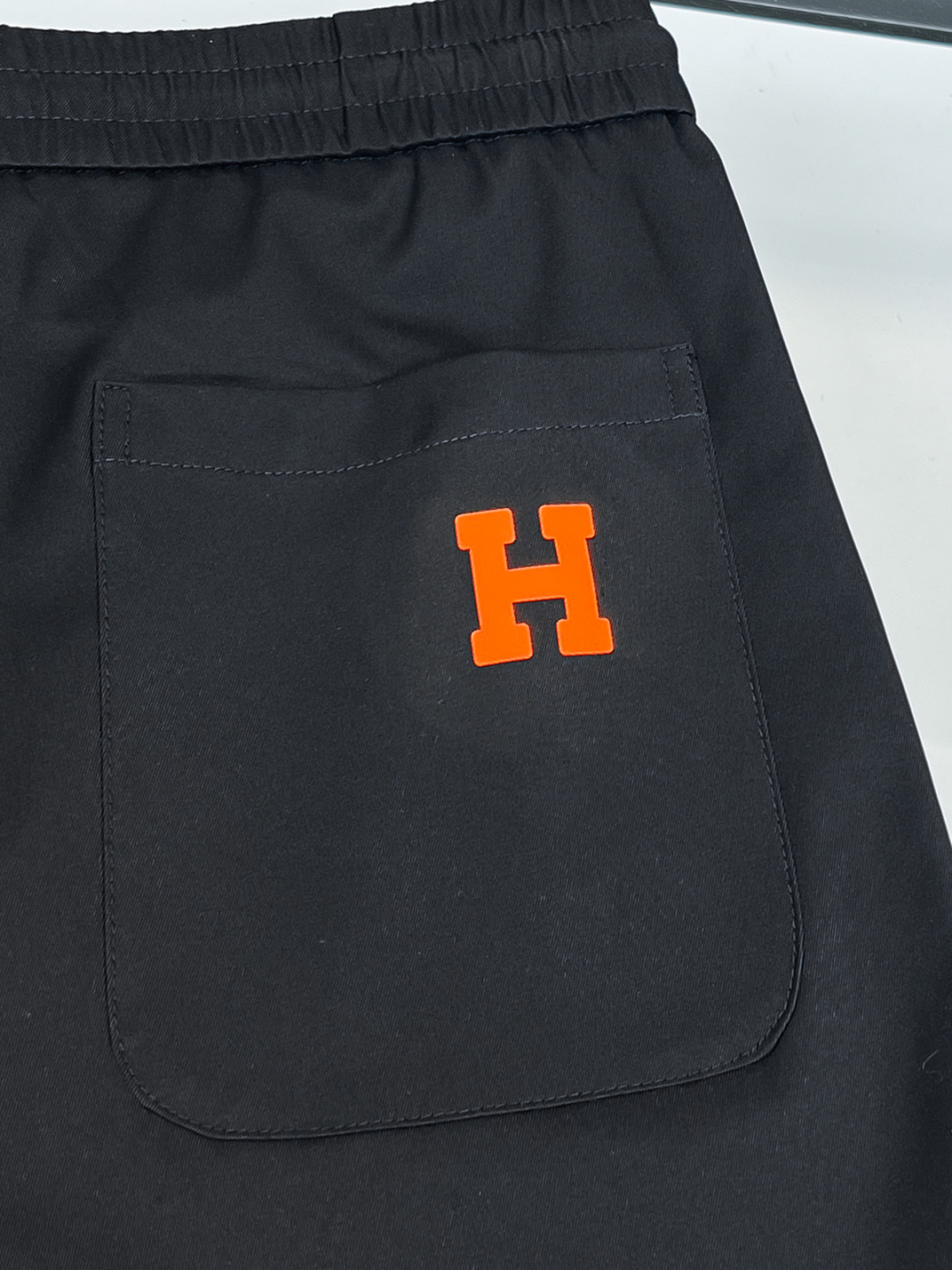 爱马仕* HERM*S * 夏季新品，男士经典徽标刺绣百搭弹力腰围抽绳短裤/五分裤，贸易公司渠道订单，百