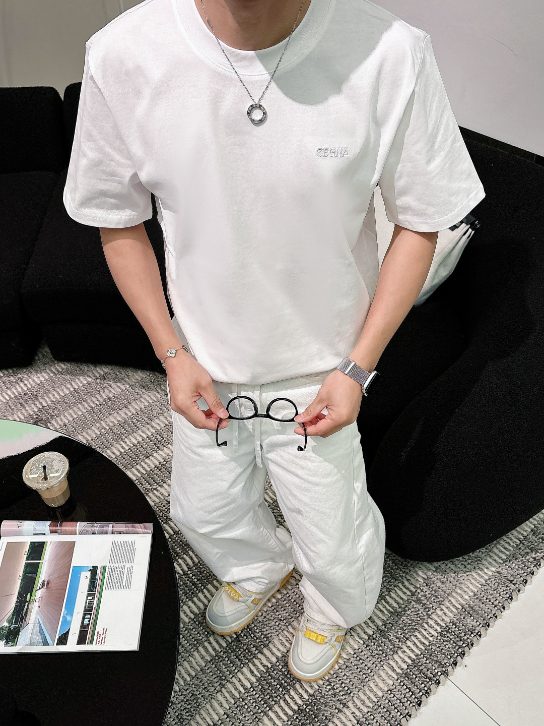 Zegna，2026ss夏季最新品，专柜同步有售，原单狠货，时尚休闲圆领短袖T恤，采用进口原版面料，舒适