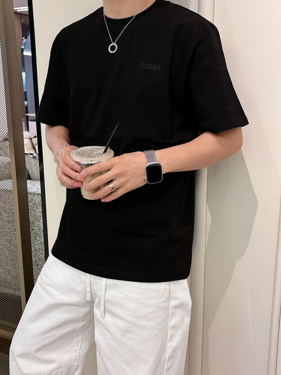 Zegna，2026ss夏季最新品，专柜同步有售，原单狠货，时尚休闲圆领短袖T恤，采用进口原版面料，舒适