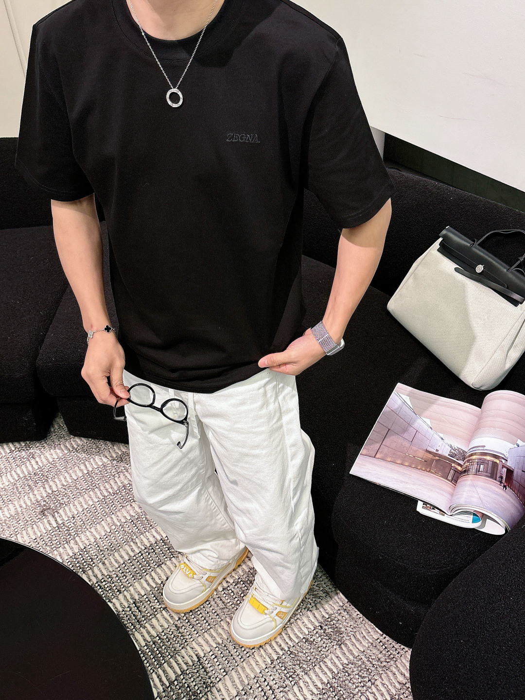 Zegna，2026ss夏季最新品，专柜同步有售，原单狠货，时尚休闲圆领短袖T恤，采用进口原版面料，舒适