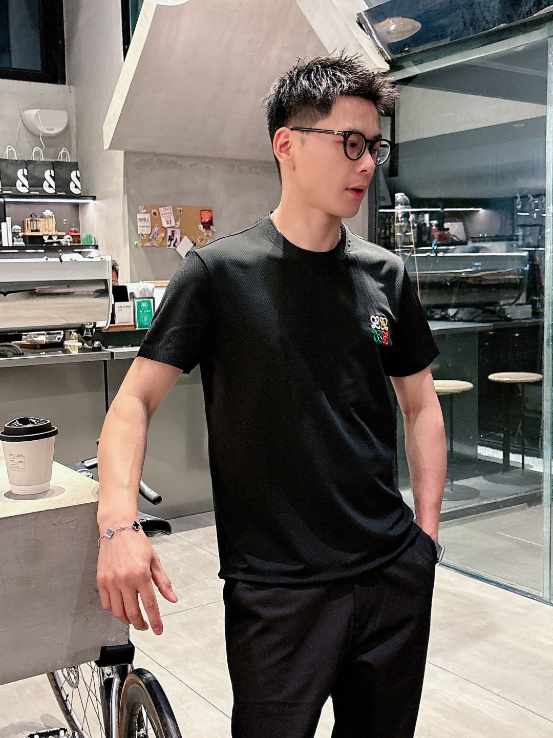 罗意威 2026春夏新款首发专柜最新款短袖圆领T恤 高端订制 经典品牌logo刺绣工艺设计 高端定制面料