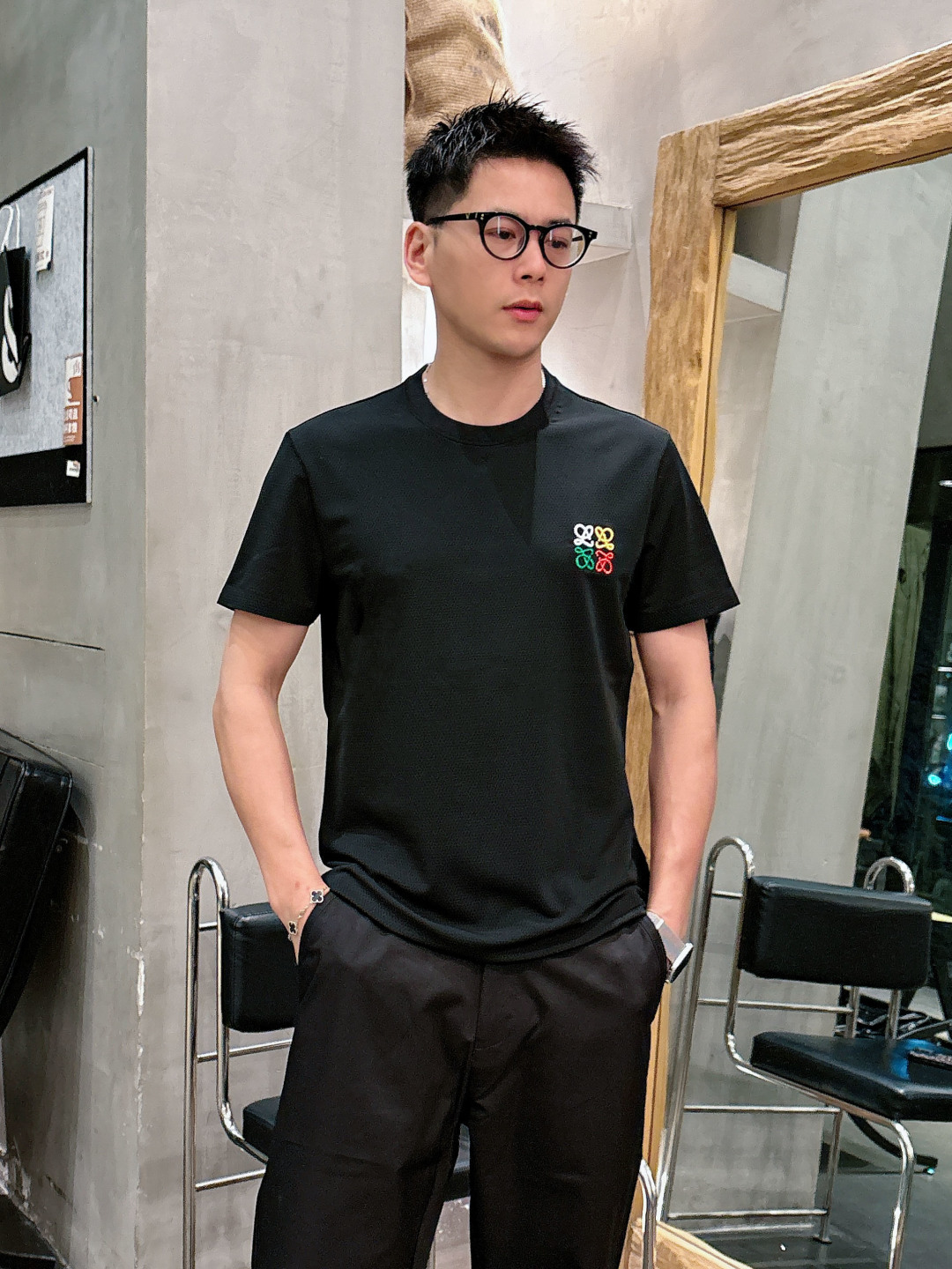 罗意威 2026春夏新款首发专柜最新款短袖圆领T恤 高端订制 经典品牌logo刺绣工艺设计 高端定制面料