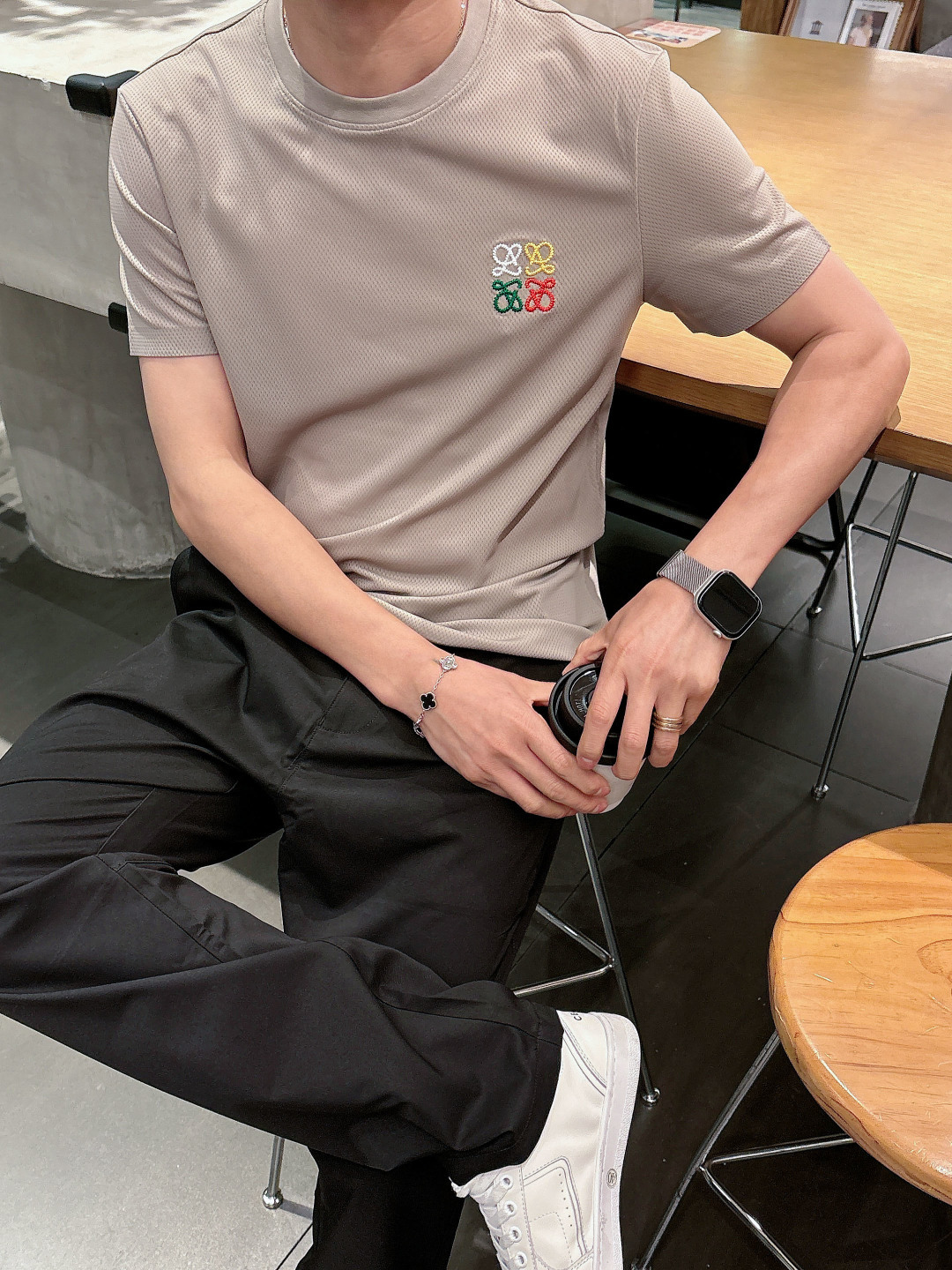 罗意威 2026春夏新款首发专柜最新款短袖圆领T恤 高端订制 经典品牌logo刺绣工艺设计 高端定制面料