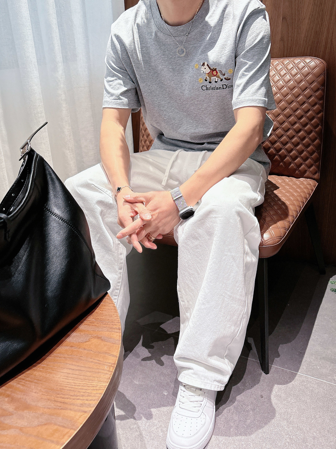 Dior*迪奥 2026 刺绣小马‼️短袖T恤®🖤一眼心动的Dior限定款来啦!'胸前立体刺绣小马萌趣吸