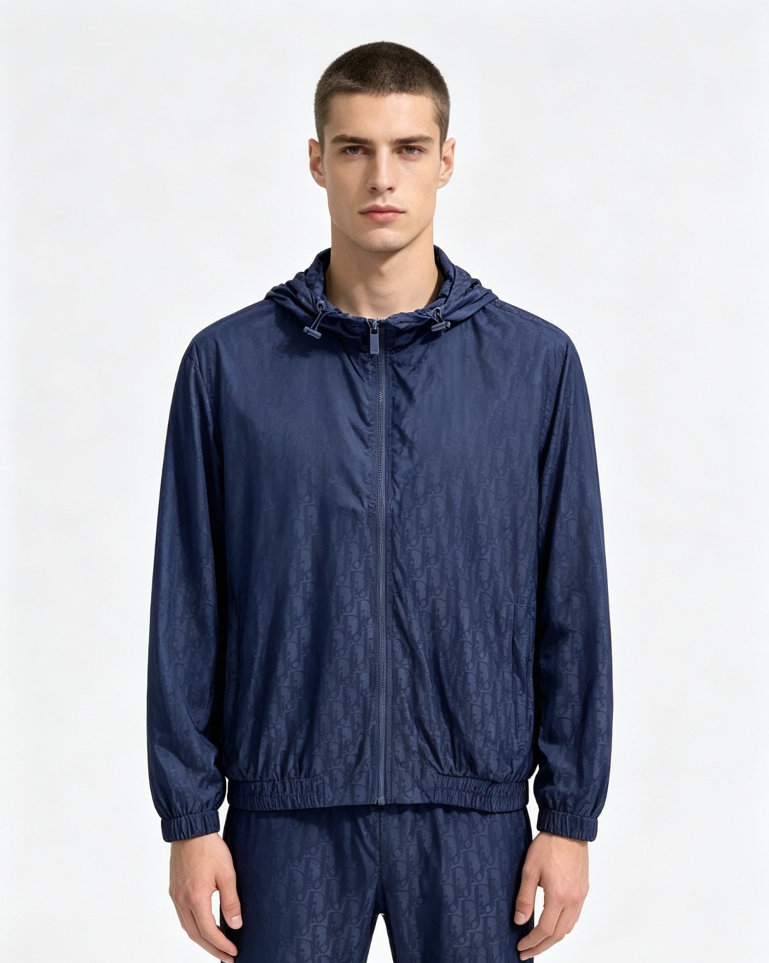Dior Oblique Print Hooded Windbreaker Jacket