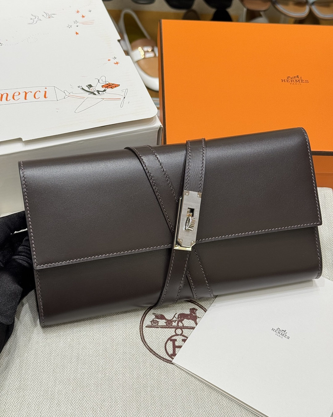 Hermès Kelly Wallet Brown Leather