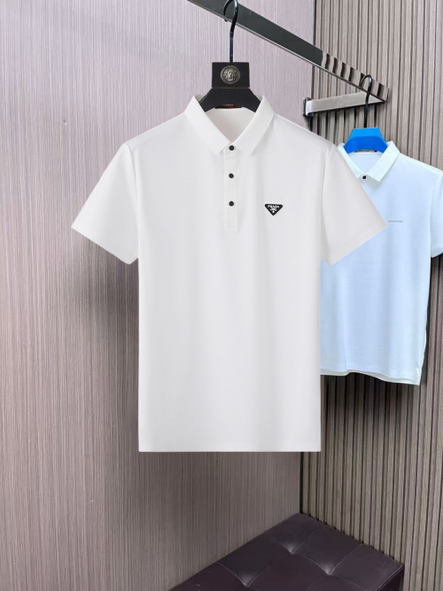 Prada Men's White Short Sleeve Polo Shirt - Breathable Tech Fabric 1 Prada Men's White Short Sleeve Polo Shirt - Breathable Tech Fabric