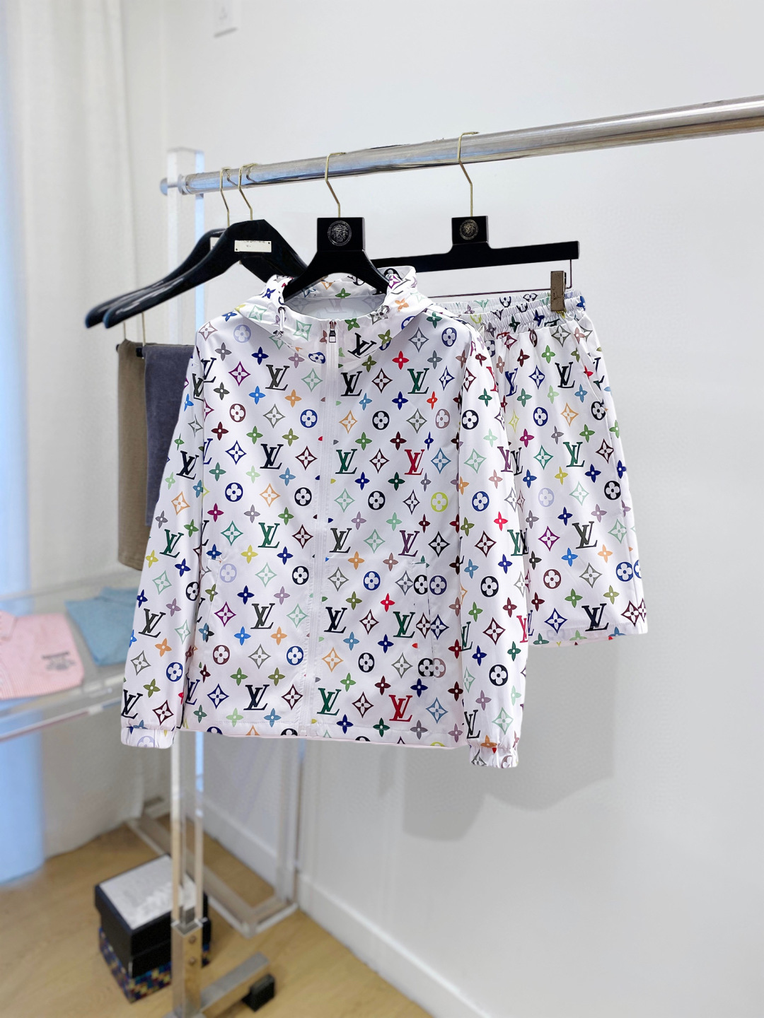 Louis Vuitton Summer Sunscreen Set: Jacket and Shorts, Designer Style