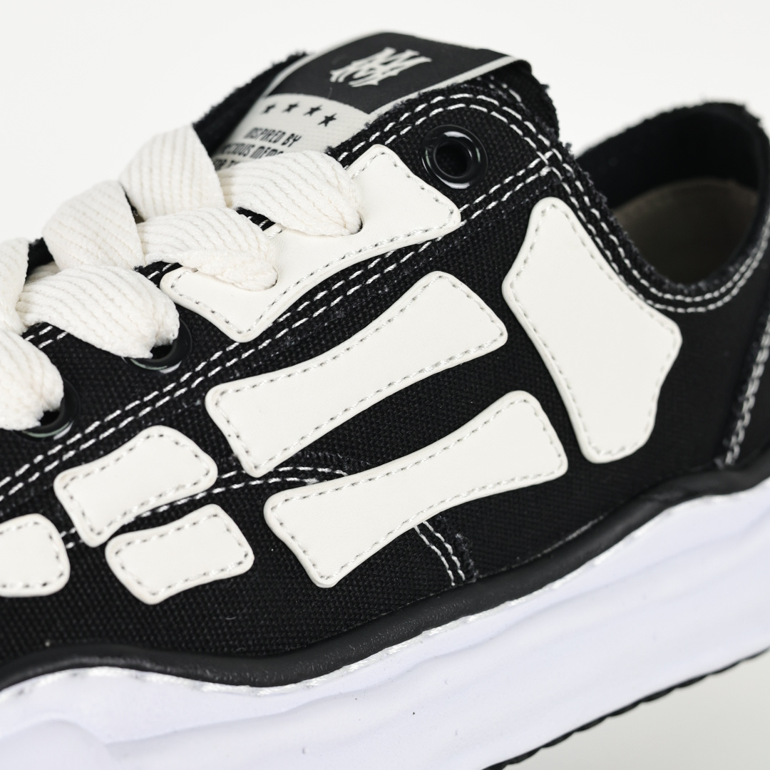 AMIRI ×Maison Mihara Yasuhiro Skel-Top Low 帆布鞋 黑色东莞原