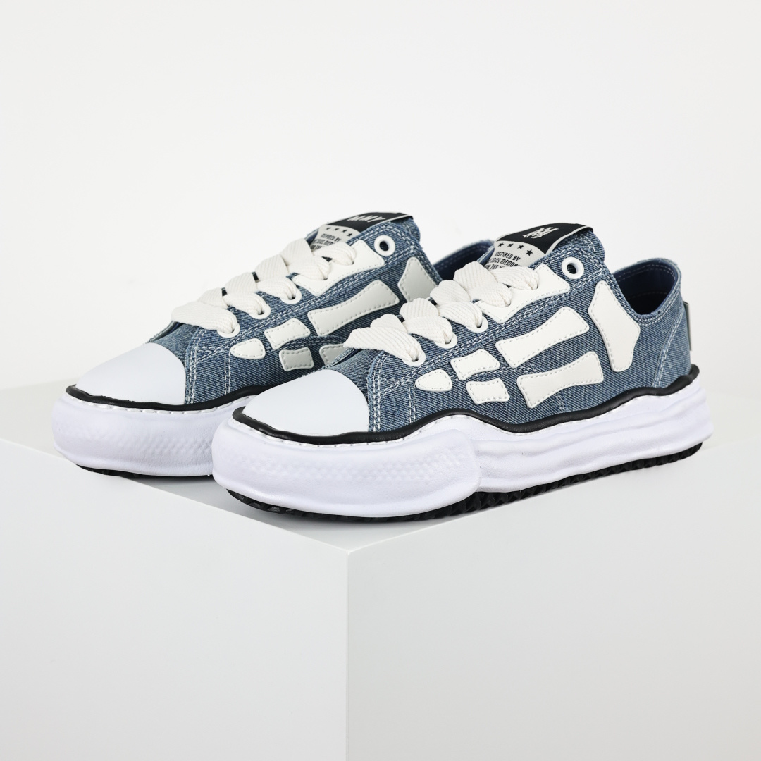 AMIRI × Maison Mihara Yasuhiro Skel-Top Low 帆布鞋 牛仔布东