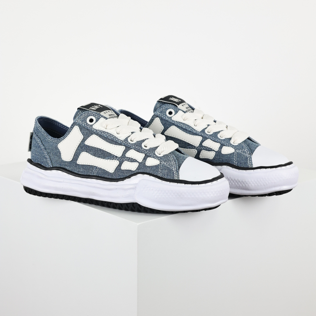 AMIRI × Maison Mihara Yasuhiro Skel-Top Low 帆布鞋 牛仔布东