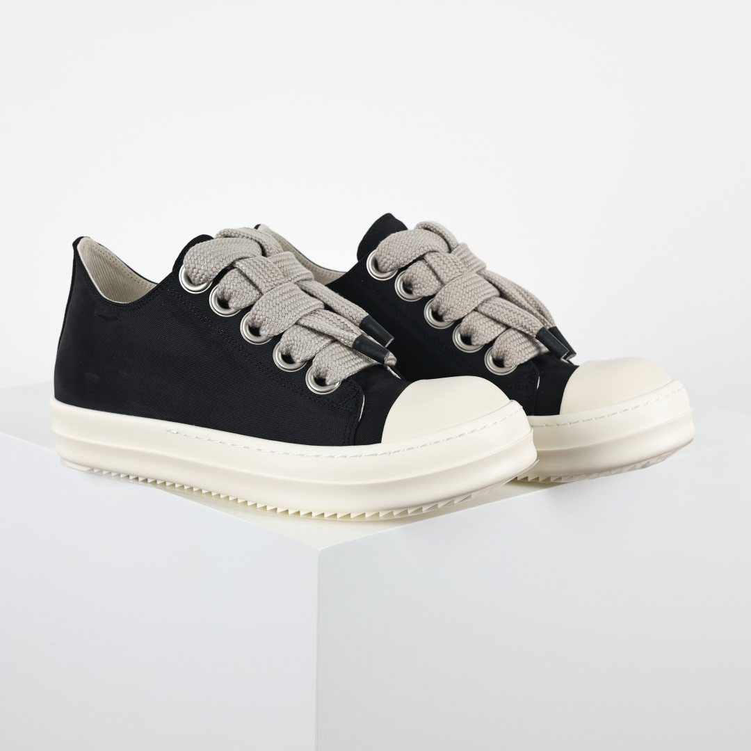 RO / Rick Owens DRKSHDW 瑞克·欧文斯大匡威/低帮/厚底/ 光泽金属尼龙布 低帮 