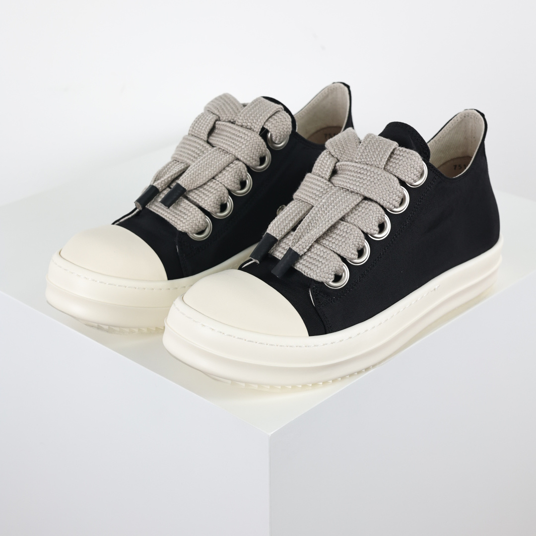 RO / Rick Owens DRKSHDW 瑞克·欧文斯大匡威/低帮/厚底/ 光泽金属尼龙布 低帮 