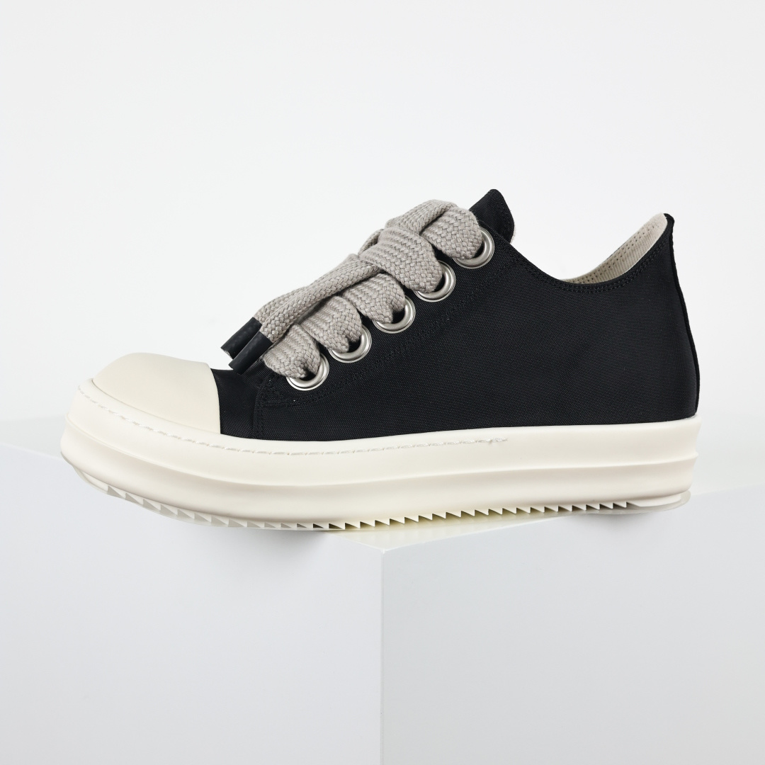 RO / Rick Owens DRKSHDW 瑞克·欧文斯大匡威/低帮/厚底/ 光泽金属尼龙布 低帮 