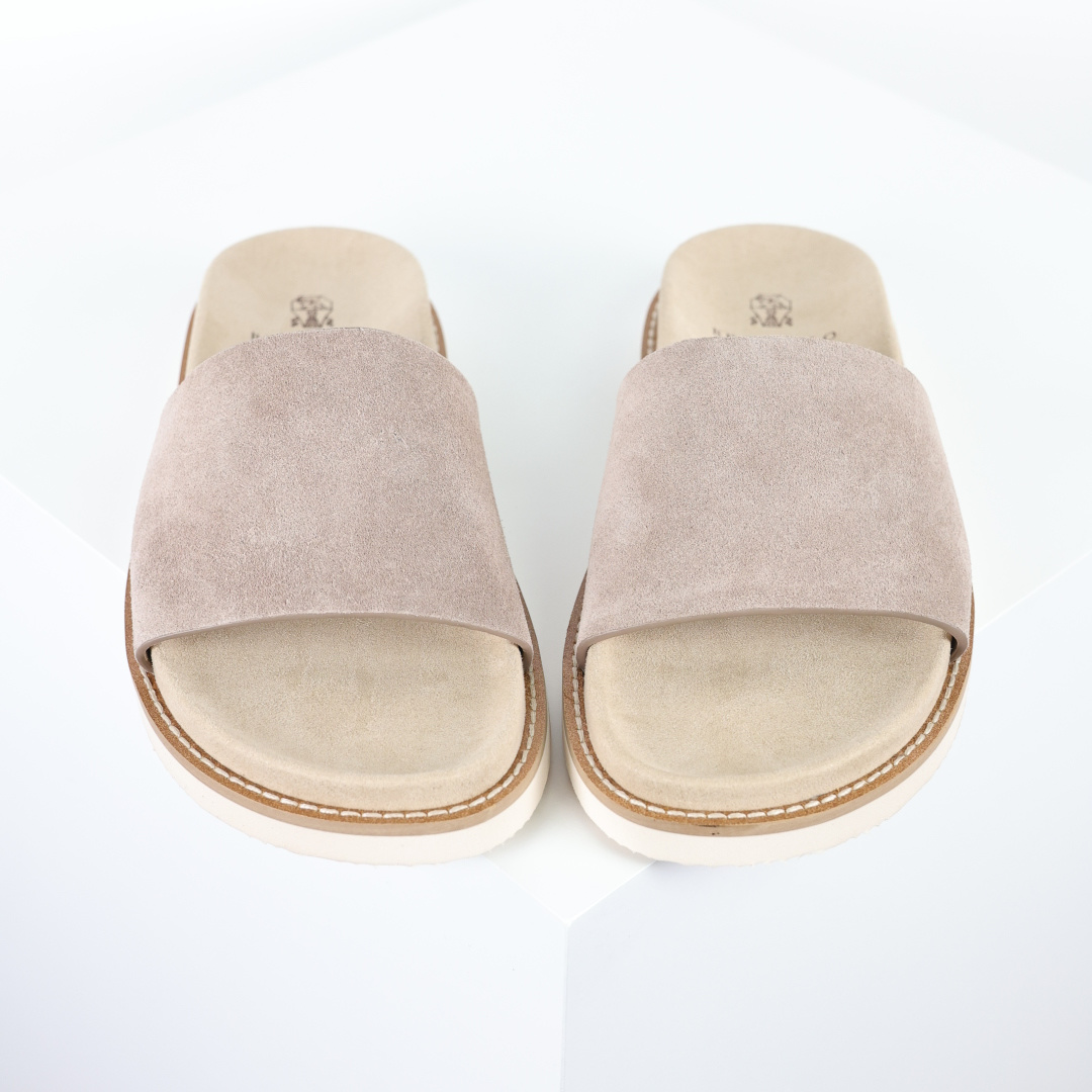 X1 版本 Brunello Cucinelli 绒面革 一字拖 栗色鞋面甄选进口牛反绒皮打造，深棕色绒