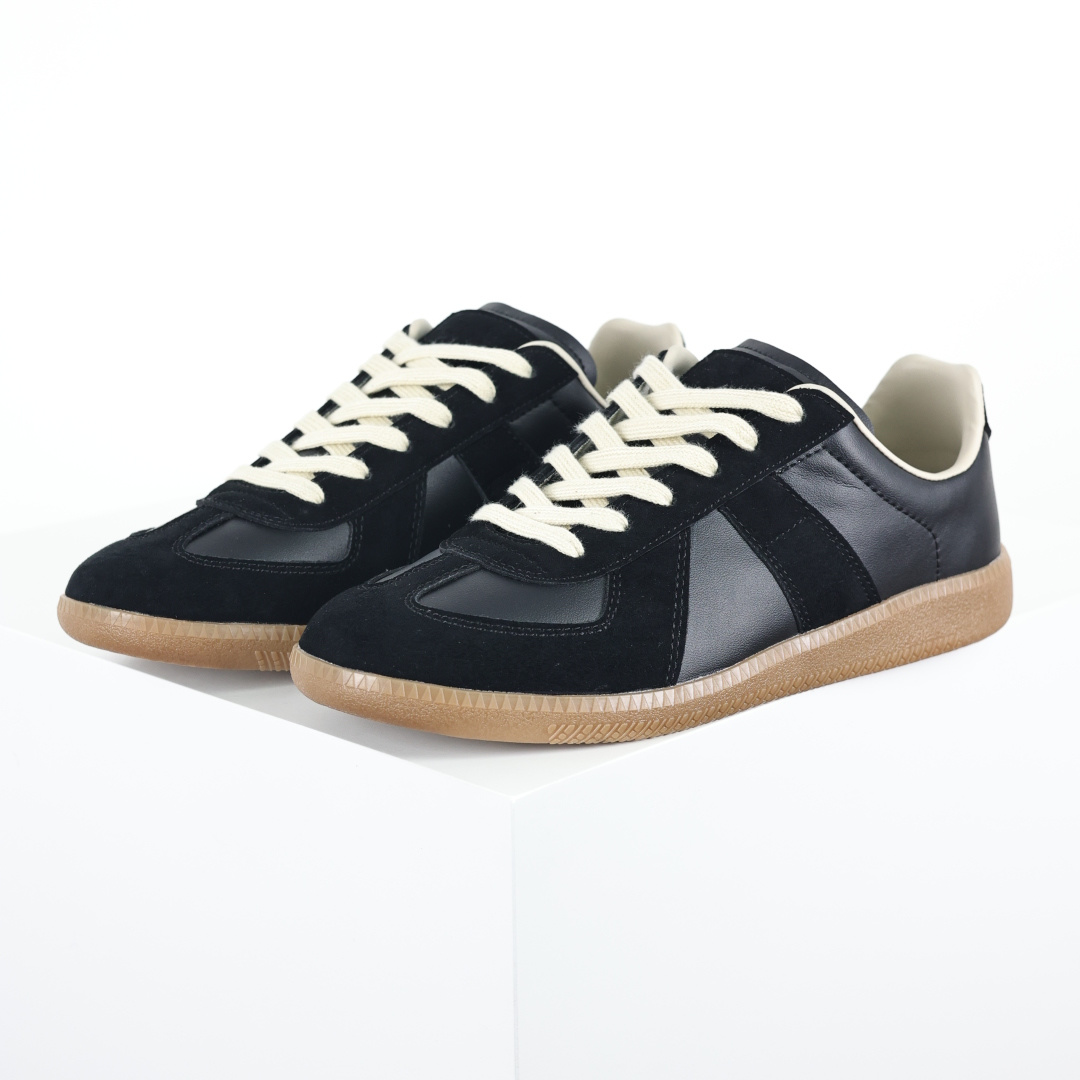 Maison Margiela Calfskin Replica 马吉拉 德训运动休闲板鞋 黑色今天出货