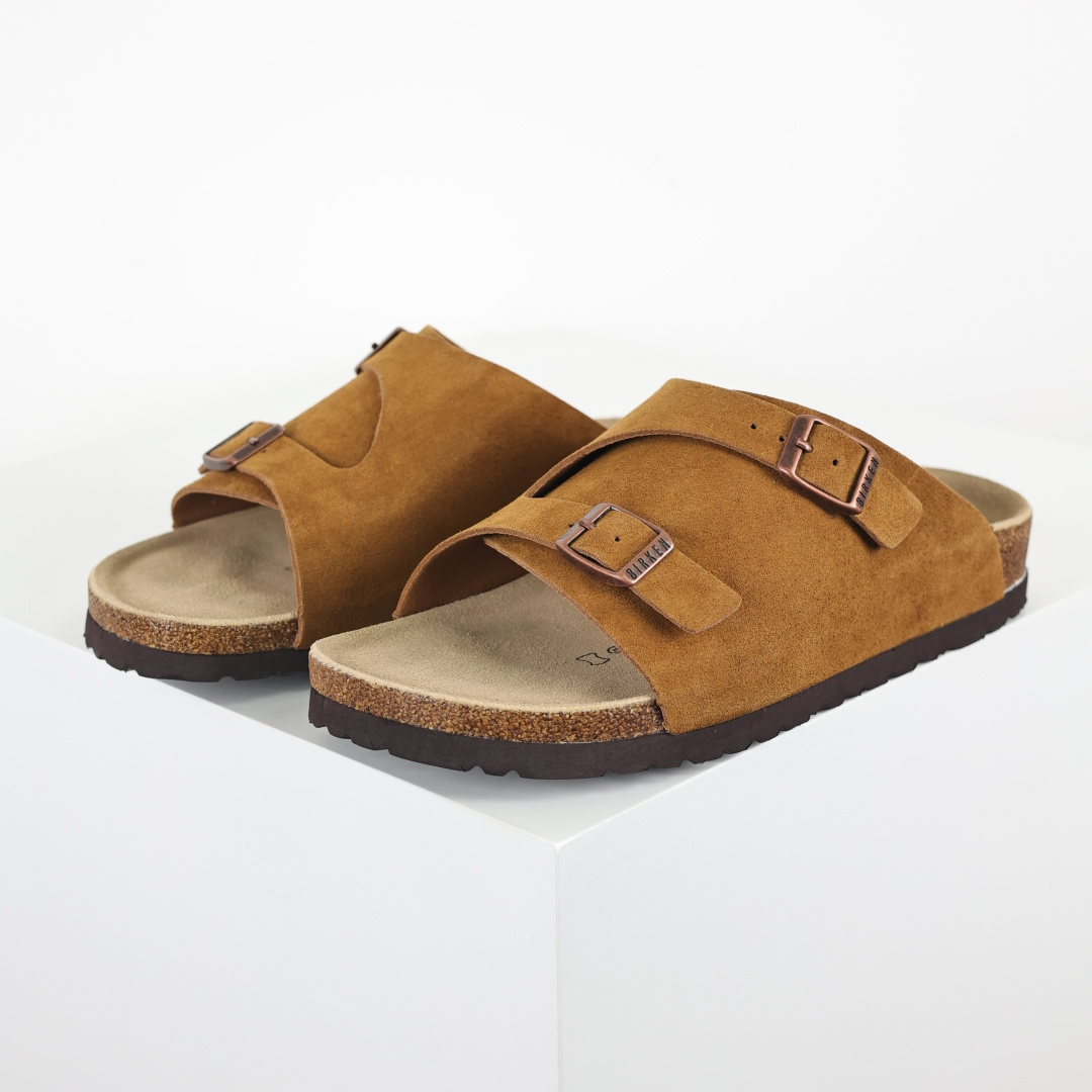 Birkenstock Zurich 勃肯 一字拖鞋 驼棕色全新勃肯半拖 舒适又时髦 潮人必备单品 正确