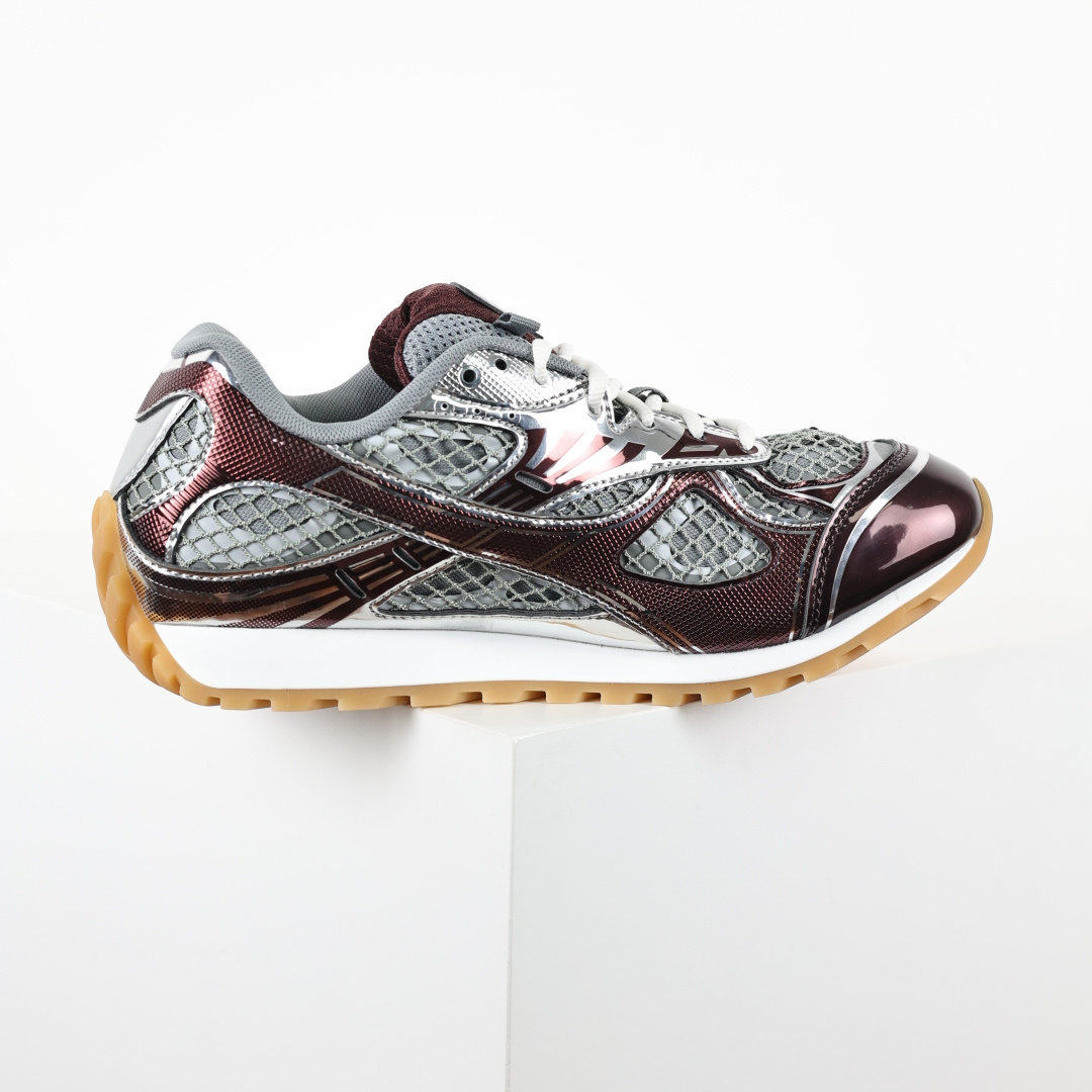BV Bottega Veneta Orbit 时尚休闲运动鞋 酒红银镜面 原版一比一开发 新款BV葆蝶家时尚休闲 Or BV Bottega Veneta Orbit 时尚休闲运动鞋 酒红银镜面 原版一比一开发 新款BV葆蝶家时尚休闲 Or