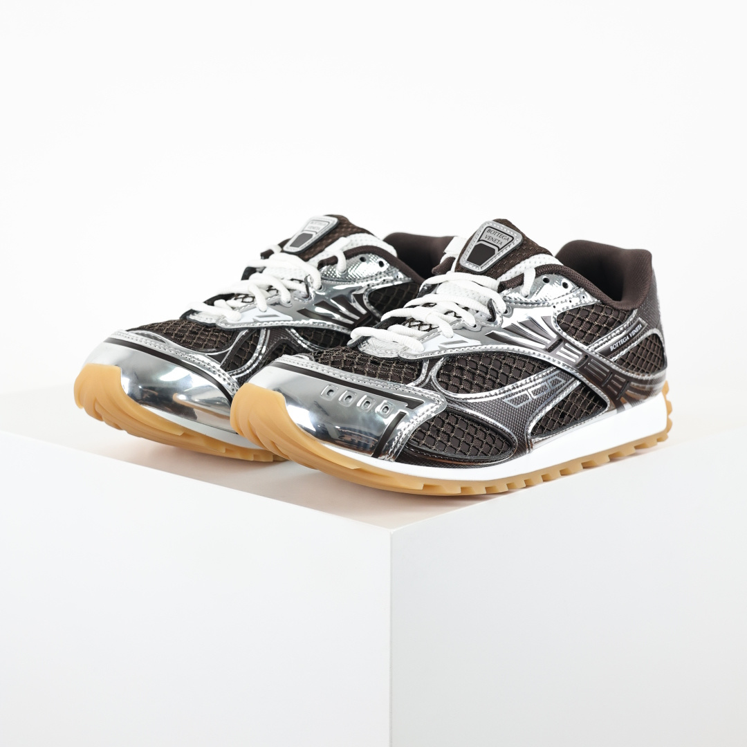 BV Bottega Veneta Orbit 时尚休闲运动鞋 巧克力棕银 原版一比一开发 新款BV葆蝶家时尚休闲 Or BV Bottega Veneta Orbit 时尚休闲运动鞋 巧克力棕银 原版一比一开发 新款BV葆蝶家时尚休闲 Or