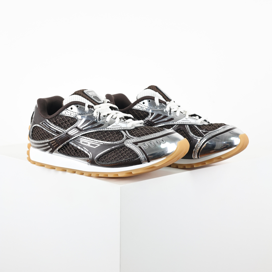 BV Bottega Veneta Orbit 时尚休闲运动鞋 巧克力棕银 原版一比一开发 新款BV葆蝶家时尚休闲 Or BV Bottega Veneta Orbit 时尚休闲运动鞋 巧克力棕银 原版一比一开发 新款BV葆蝶家时尚休闲 Or