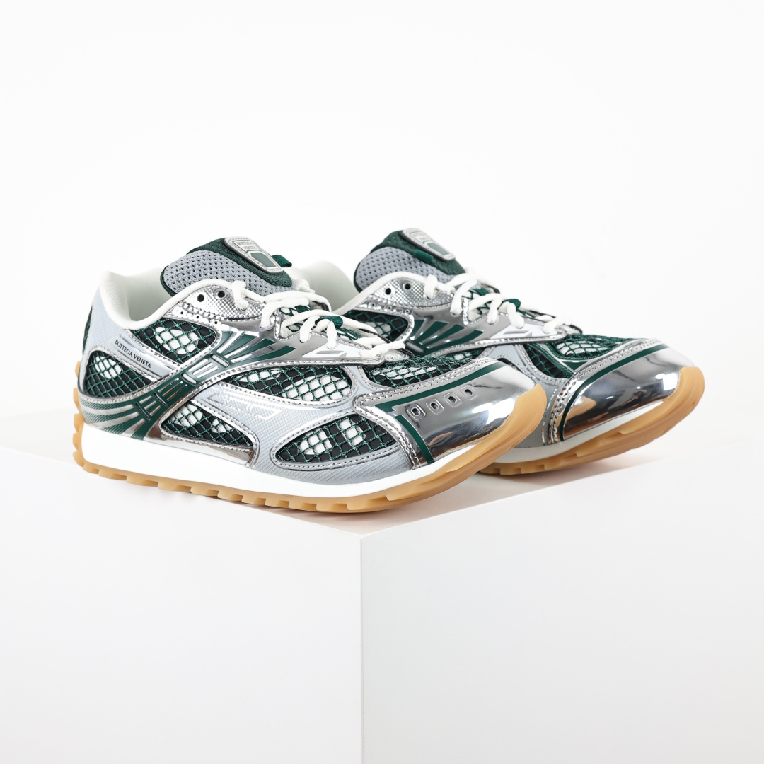 自取 BV Bottega Veneta Orbit 时尚休闲运动鞋 深绿银 原版一比一开发 新款BV葆蝶家时尚休闲 O