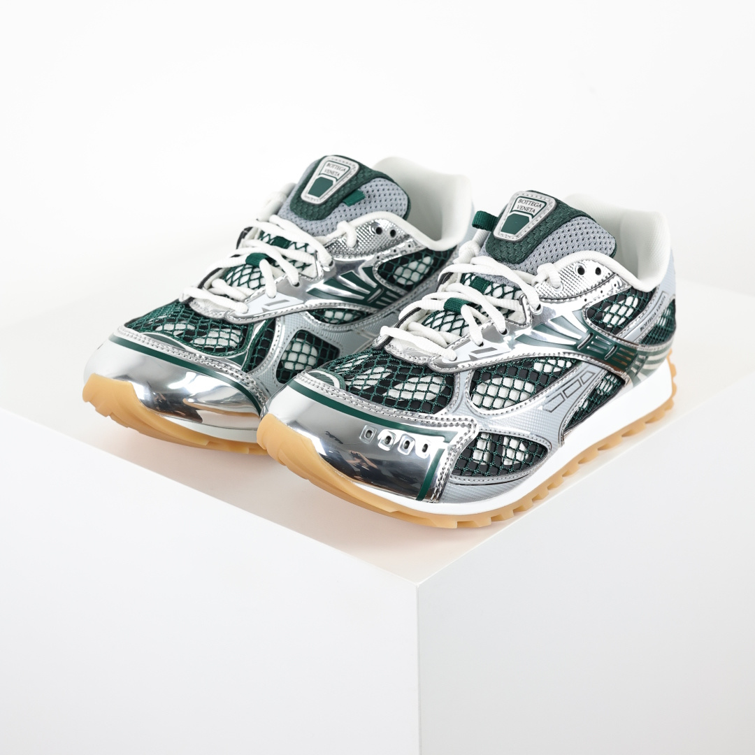 自取 BV Bottega Veneta Orbit 时尚休闲运动鞋 深绿银 原版一比一开发 新款BV葆蝶家时尚休闲 O