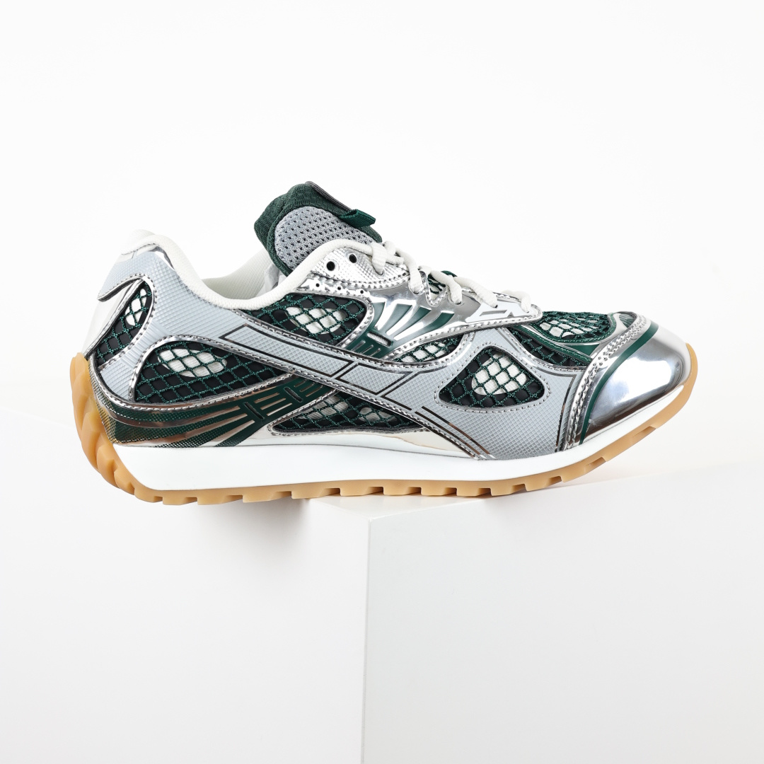 自取 BV Bottega Veneta Orbit 时尚休闲运动鞋 深绿银 原版一比一开发 新款BV葆蝶家时尚休闲 O