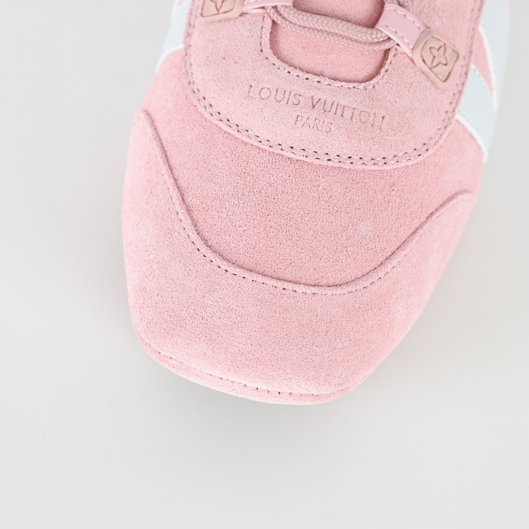 驴家 Sneakerina 绒面牛皮革 撞色圆头 芭蕾舞鞋 女款 粉色 原版开发 舒适百搭 网布减震透气支撑耐磨低帮 市