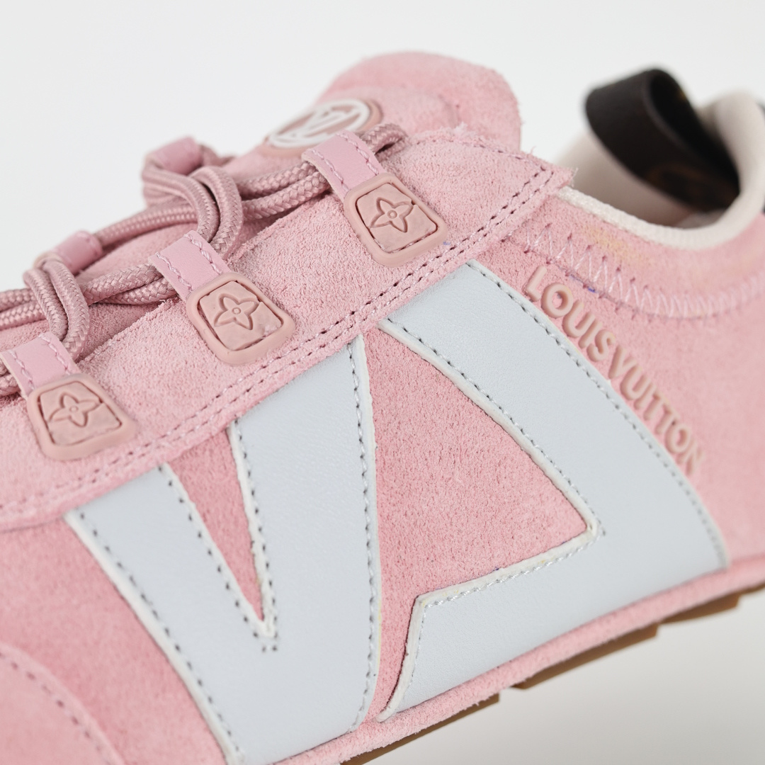 驴家 Sneakerina 绒面牛皮革 撞色圆头 芭蕾舞鞋 女款 粉色 原版开发 舒适百搭 网布减震透气支撑耐磨低帮 市