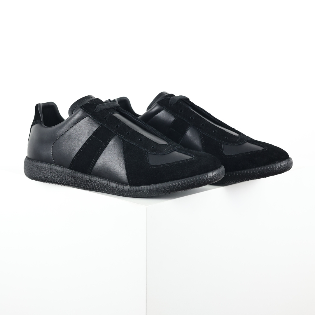 Maison Margiela Calfskin Replica 马吉拉 德训运动休闲板鞋 全黑 东莞纯原 原版一比一开
