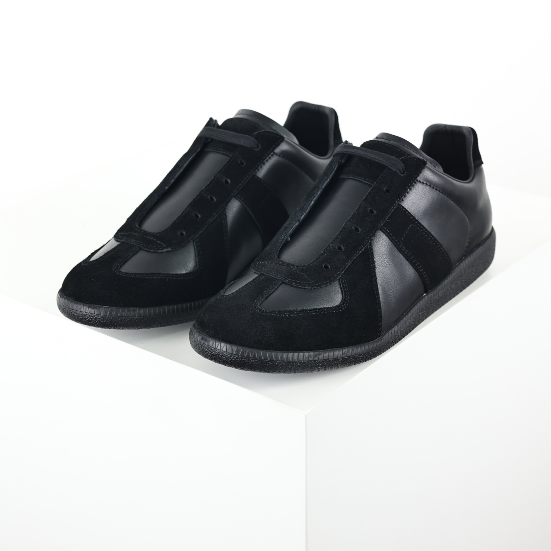 Maison Margiela Calfskin Replica 马吉拉 德训运动休闲板鞋 全黑 东莞纯原 原版一比一开