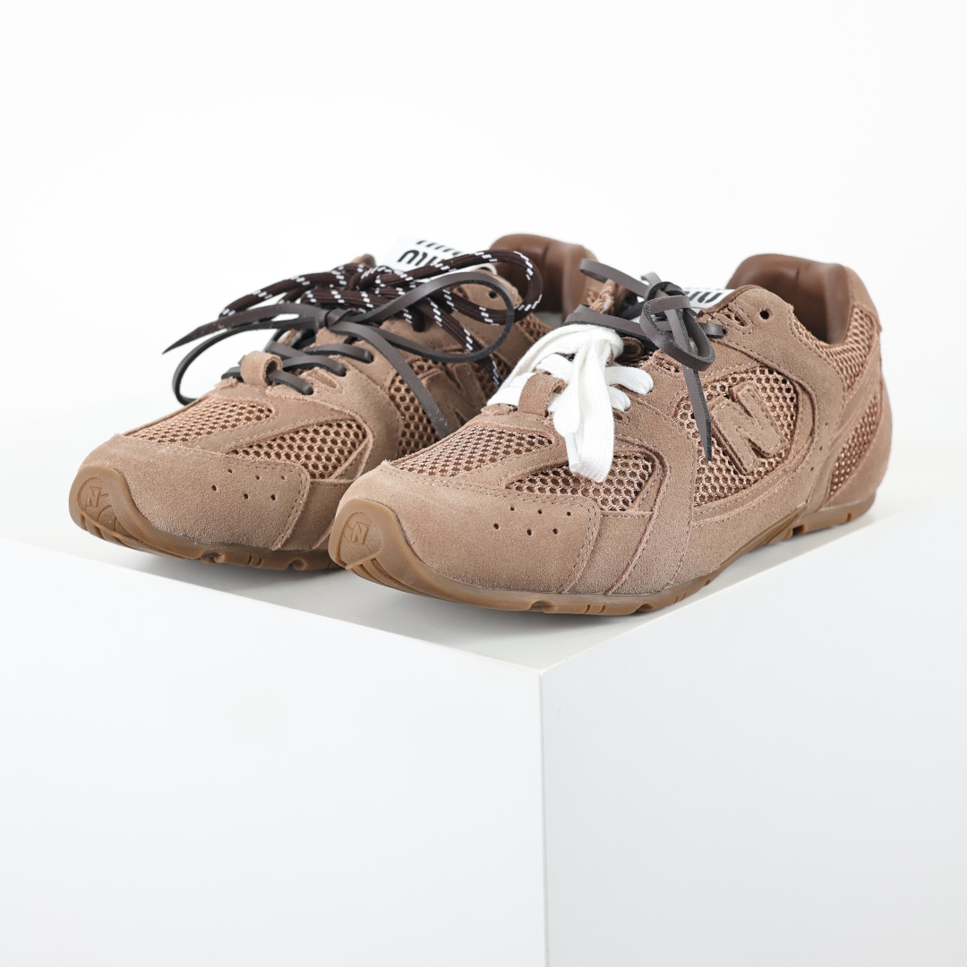 M1u M1u x NB 530联名款 棕色网面 大厂出品 全套原楦原纸板原厂数据开发 原厂三文治网纱 原装进口头层牛皮