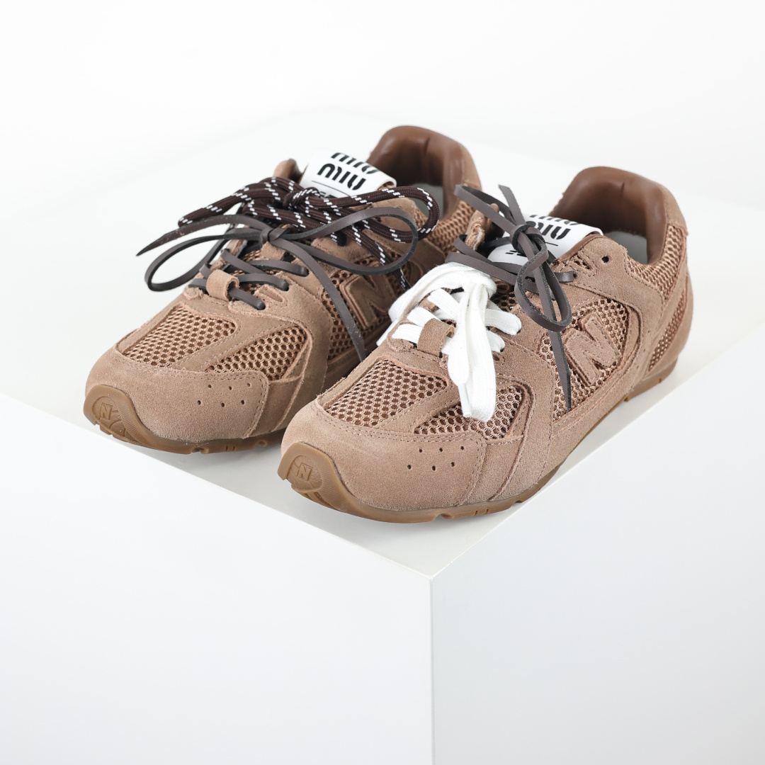 M1u M1u x NB 530联名款 棕色网面 大厂出品 全套原楦原纸板原厂数据开发 原厂三文治网纱 原装进口头层牛皮