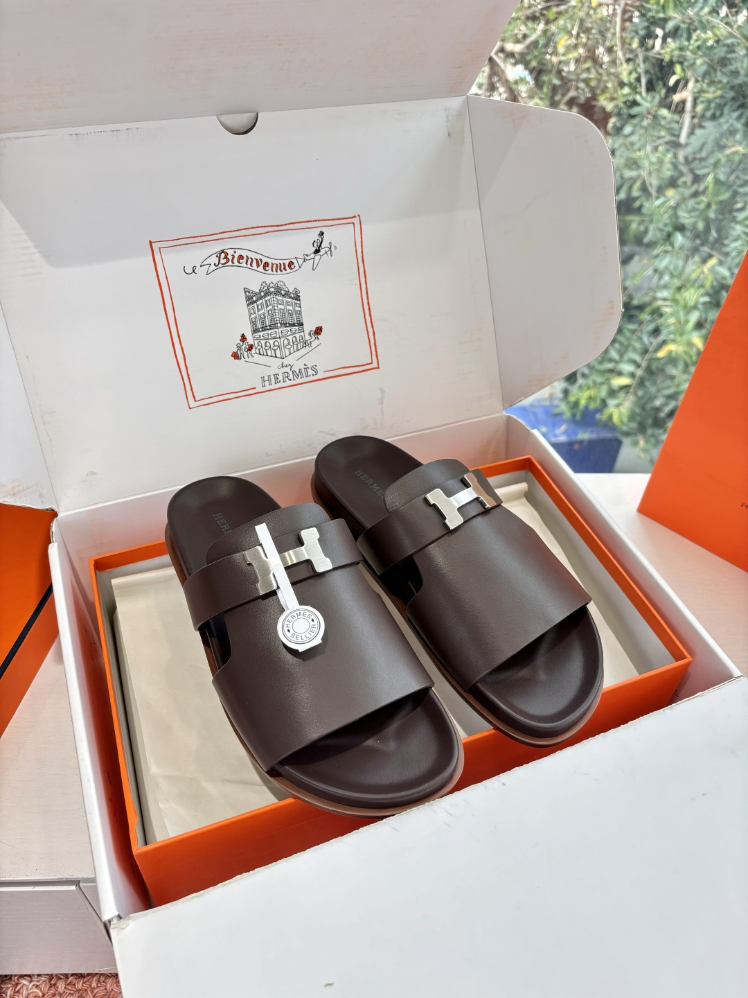 Caja de avión a juego G033 nivel de compra WYSIWYG G033HERMES Zapatillas y sandalias para hombre Hermès 2026, lo último…