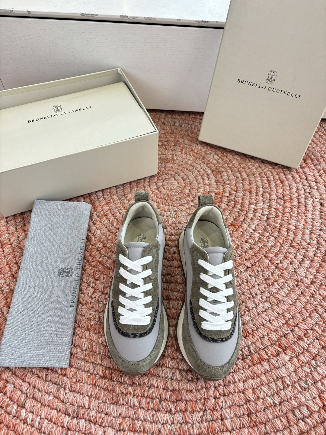 G909所见即所得bc代购级女鞋brunell* cucinell*运动板鞋麂皮新款真的一眼爱上德训鞋体闲鞋上脚超级舒服