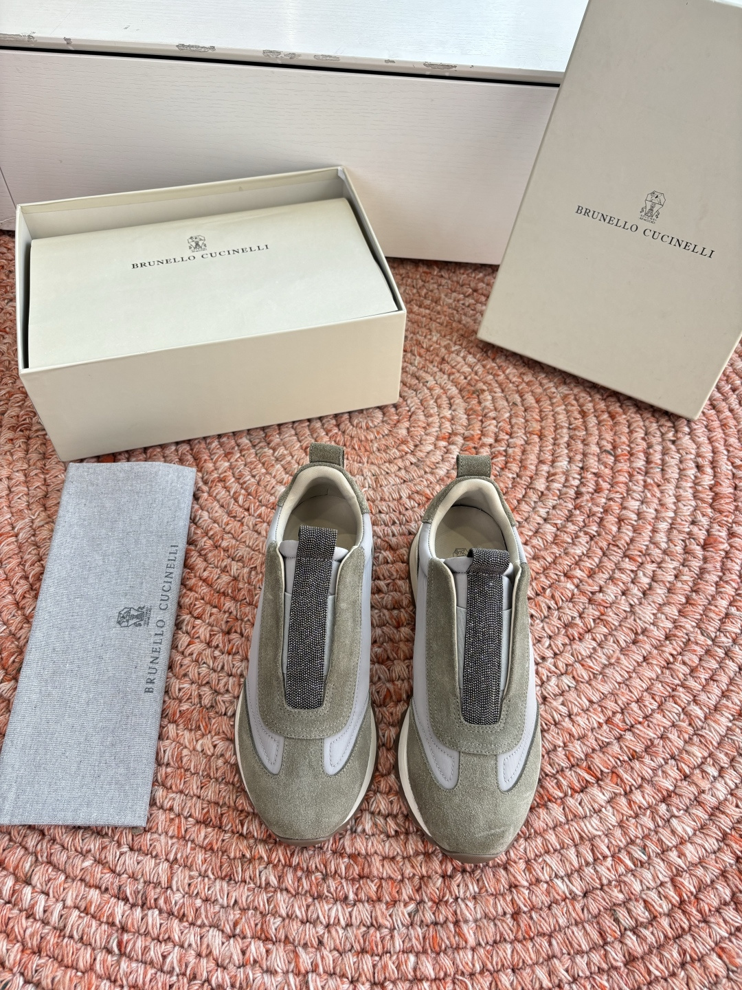 G909所见即所得bc代购级女鞋brunell* cucinell*运动板鞋麂皮新款真的一眼爱上德训鞋体闲鞋上脚超级舒服