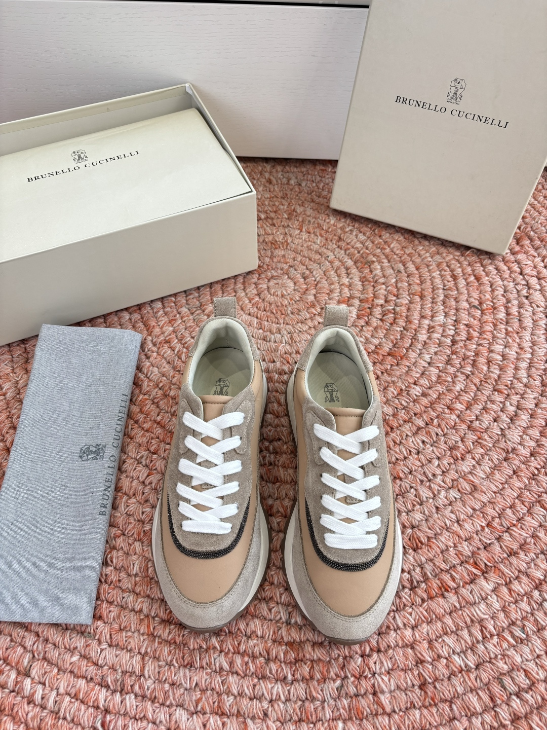 G909所见即所得bc代购级女鞋brunell* cucinell*运动板鞋麂皮新款真的一眼爱上德训鞋体闲鞋上脚超级舒服