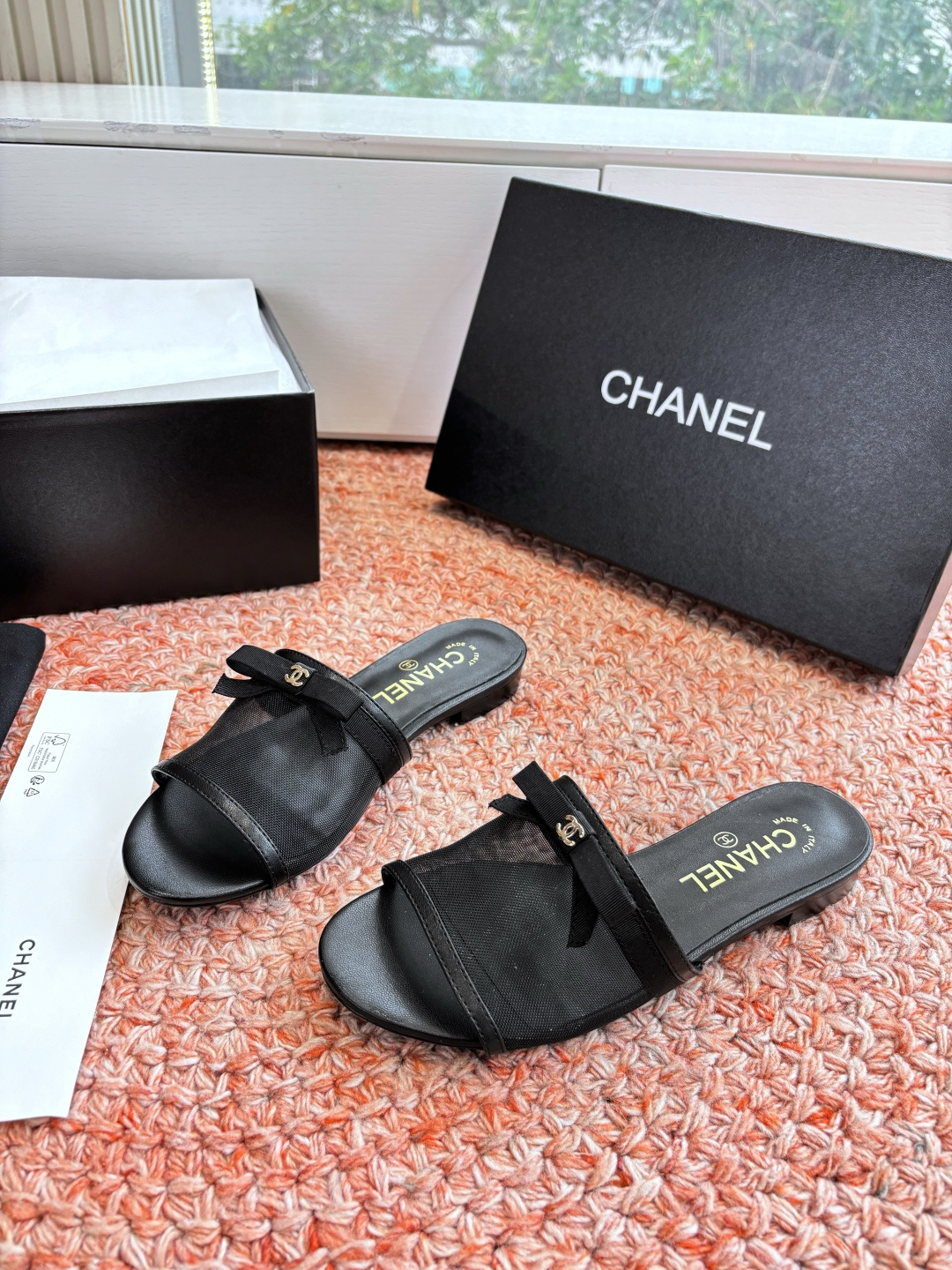 P厂价310🌾G299所见即所得CHANE*｜小香26C新品网纱双C蝴蝶结拖鞋当小香经典符号邂逅26C夏
