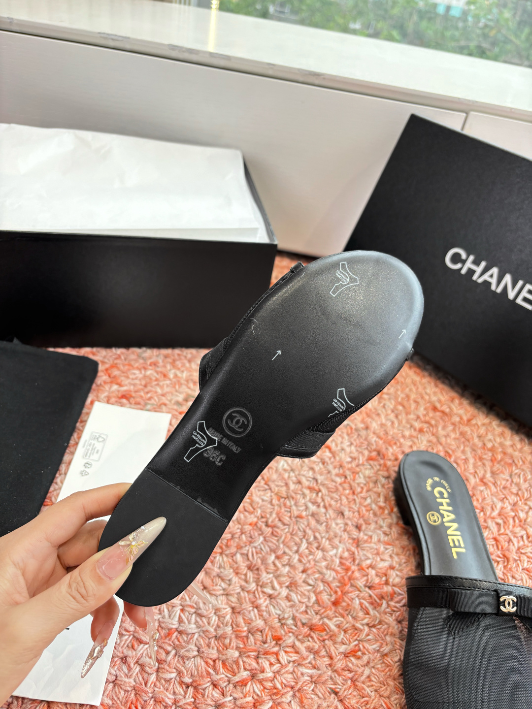 P厂价310🌾G299所见即所得CHANE*｜小香26C新品网纱双C蝴蝶结拖鞋当小香经典符号邂逅26C夏