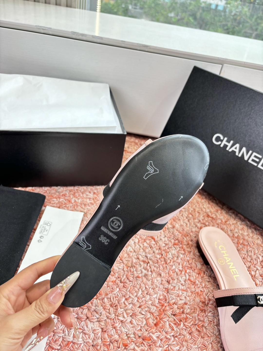 P厂价310🌾G299所见即所得CHANE*｜小香26C新品网纱双C蝴蝶结拖鞋当小香经典符号邂逅26C夏