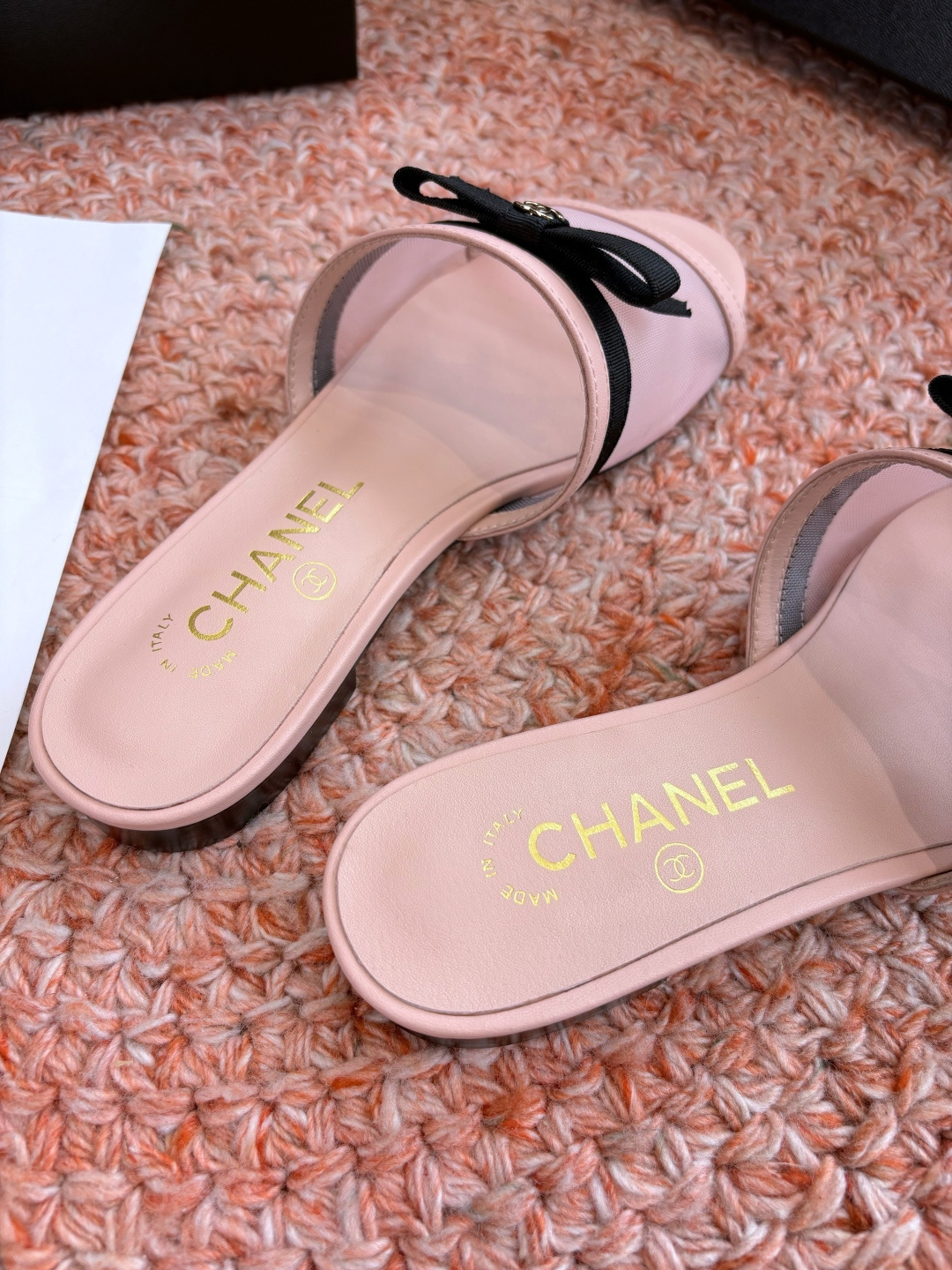 P厂价310🌾G299所见即所得CHANE*｜小香26C新品网纱双C蝴蝶结拖鞋当小香经典符号邂逅26C夏