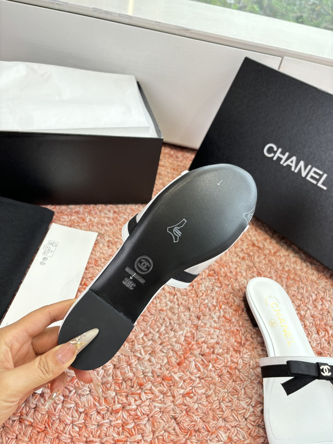 P厂价310🌾G299所见即所得CHANE*｜小香26C新品网纱双C蝴蝶结拖鞋当小香经典符号邂逅26C夏